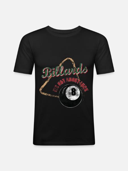 Billard - Männer Slim Fit T-Shirt - Schwarz