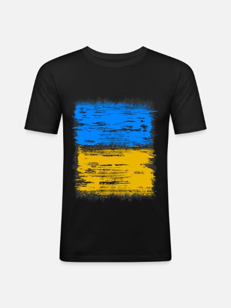 ukraine - Männer Slim Fit T-Shirt - Schwarz