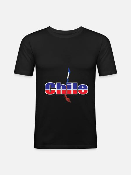 Chile - Männer Slim Fit T-Shirt - Schwarz