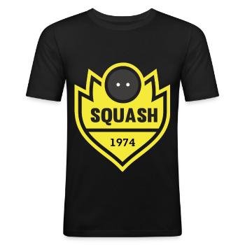SQUASH - Männer Slim Fit T-Shirt - Schwarz - Vorne - Nik (191cm)