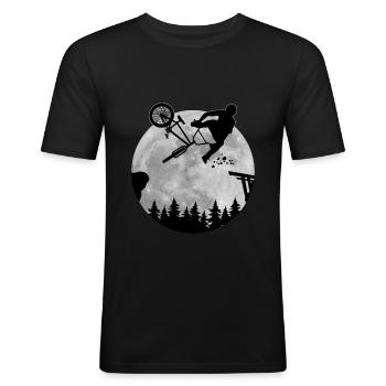 Fahrrad BMX MTB Mountainbike Geschenkidee - Männer Slim Fit T-Shirt - Schwarz - Vorne - Nik (191cm)