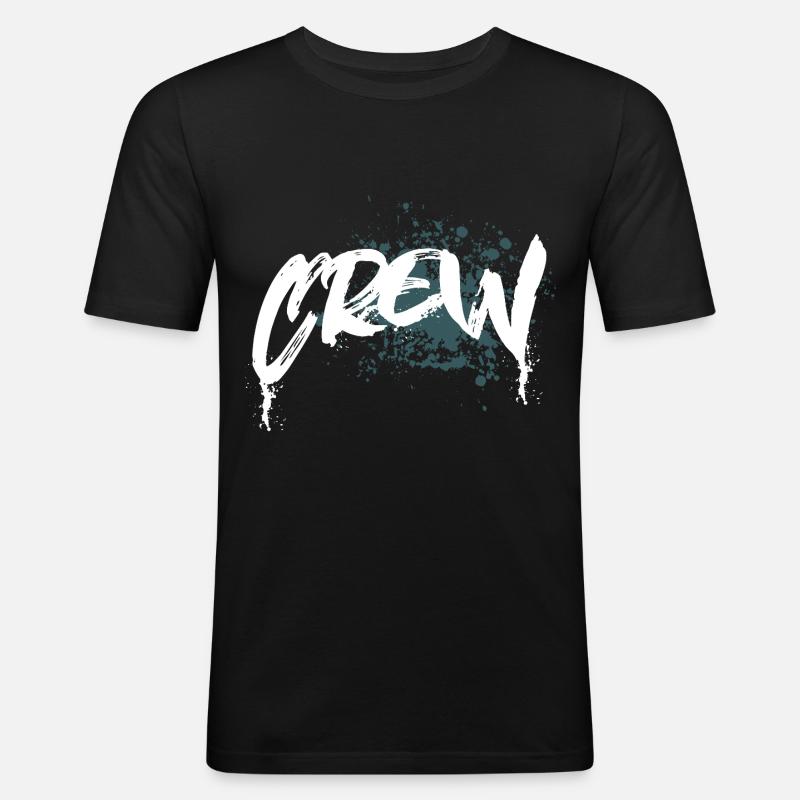 Crew - Männer Slim Fit T-Shirt - Schwarz