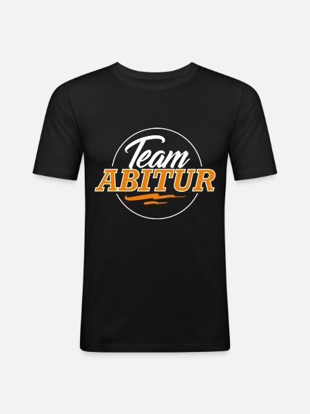 Team Abitur - Männer Slim Fit T-Shirt - Schwarz