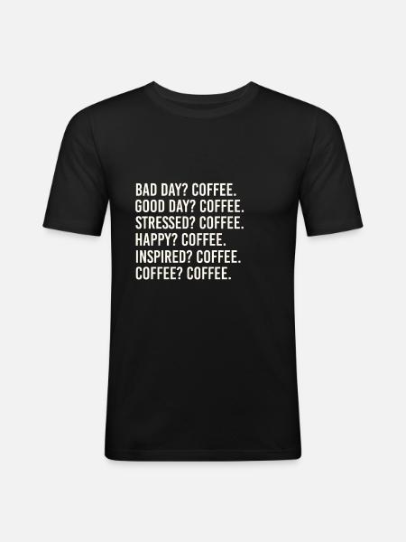 KAFFEE COFFEE - Men's Slim Fit T-Shirt - black