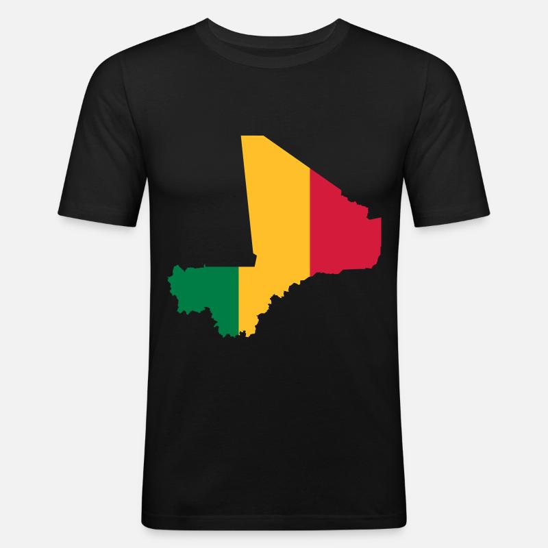 mali - Männer Slim Fit T-Shirt - Schwarz