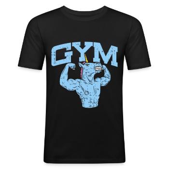 GYM - T-shirt près du corps Homme - noir - Devant - Nik (191cm)