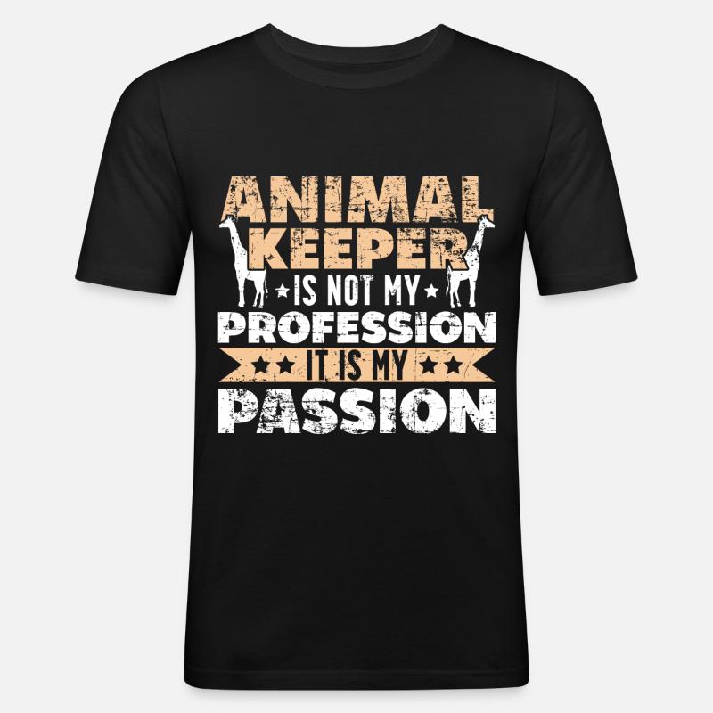 Tierpfleger Passion - Männer Slim Fit T-Shirt - Schwarz