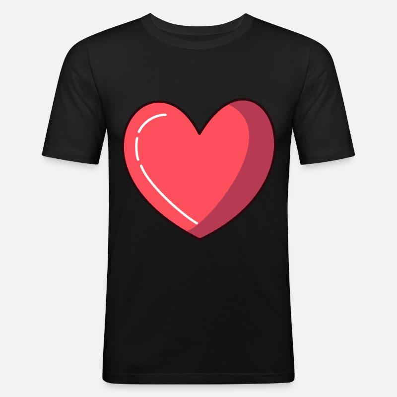 Herz Comic Liebe - Männer Slim Fit T-Shirt - Schwarz