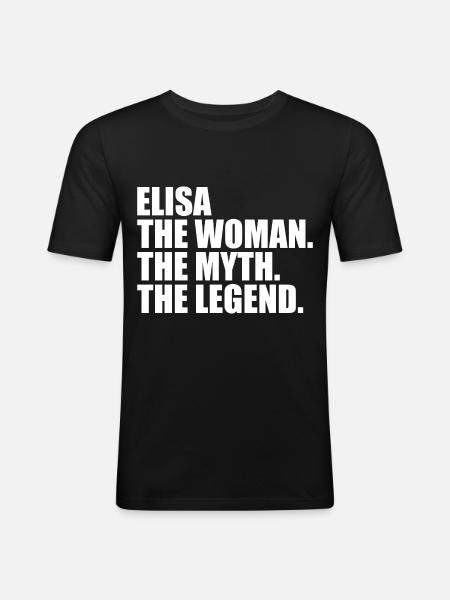 Donna Mito Leggenda Nome Elisa - Maglietta aderente da uomo - nero