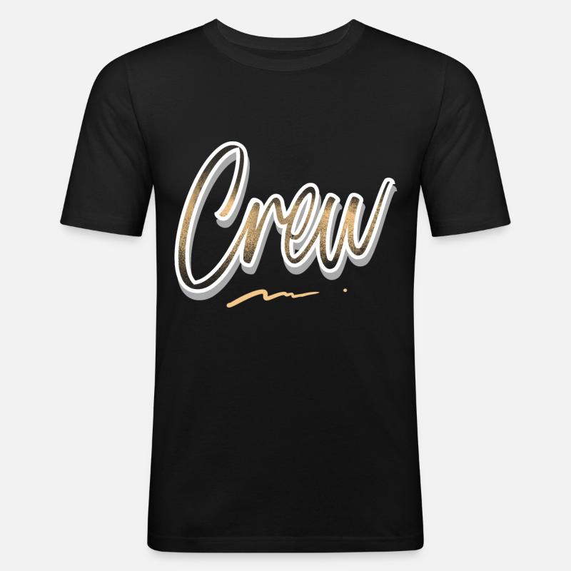 Crew - Männer Slim Fit T-Shirt - Schwarz