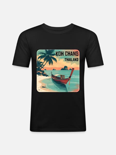 Koh Chang - Männer Slim Fit T-Shirt - Schwarz