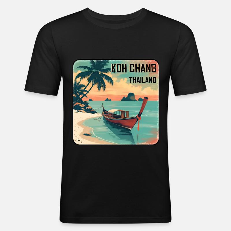 Koh Chang - T-shirt près du corps Homme - noir