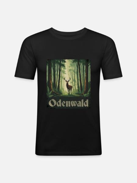 Odenwald - Männer Slim Fit T-Shirt - Schwarz