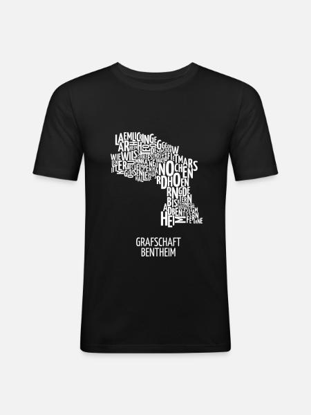 Grafschaft Bentheim - Männer Slim Fit T-Shirt - Schwarz