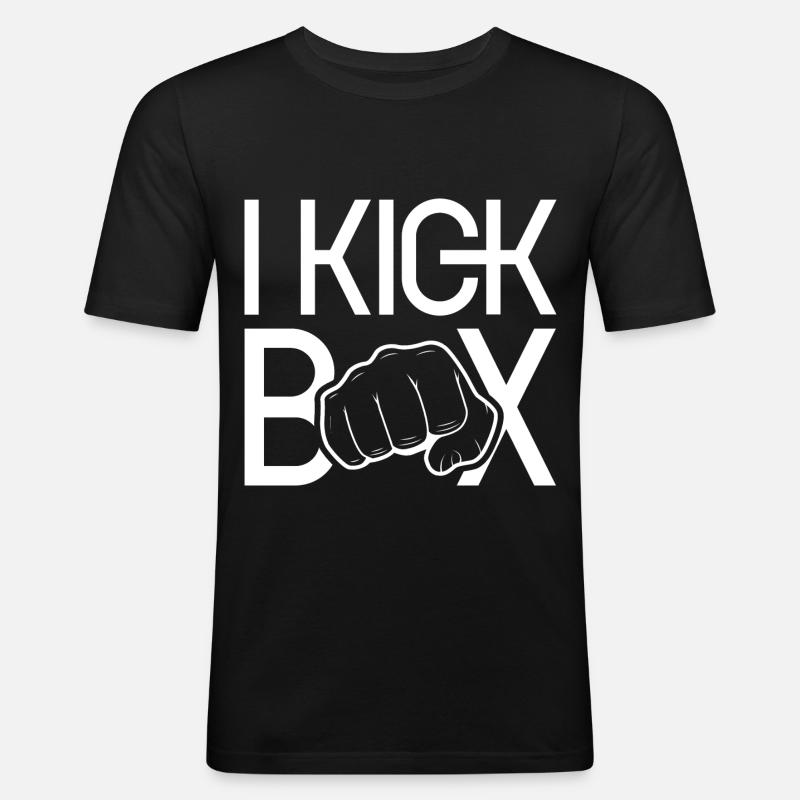 Ich Kickboxe Kickboxer Kickboxen Kickboxing - Männer Slim Fit T-Shirt - Schwarz