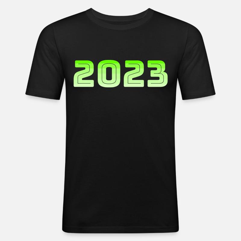 2023 Jahreswechsel Geschenkidee - Männer Slim Fit T-Shirt - Schwarz