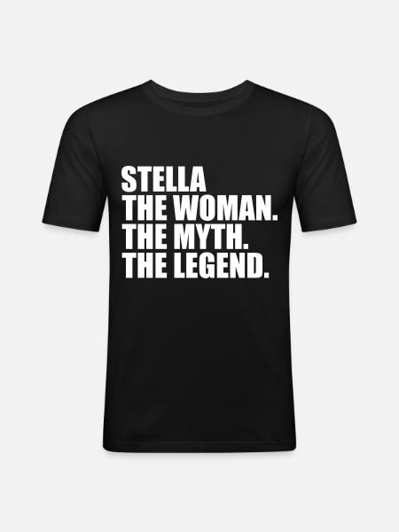 Woman Myth Legend Name Stella - Men's Slim Fit T-Shirt - black