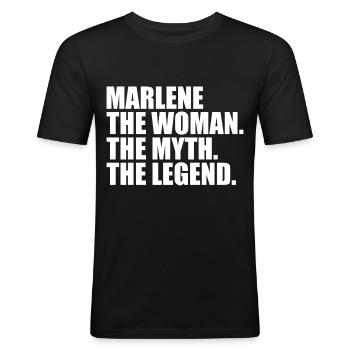 Woman Myth Legend Name Marlene - Men's Slim Fit T-Shirt - black - Front - Nik (191cm)