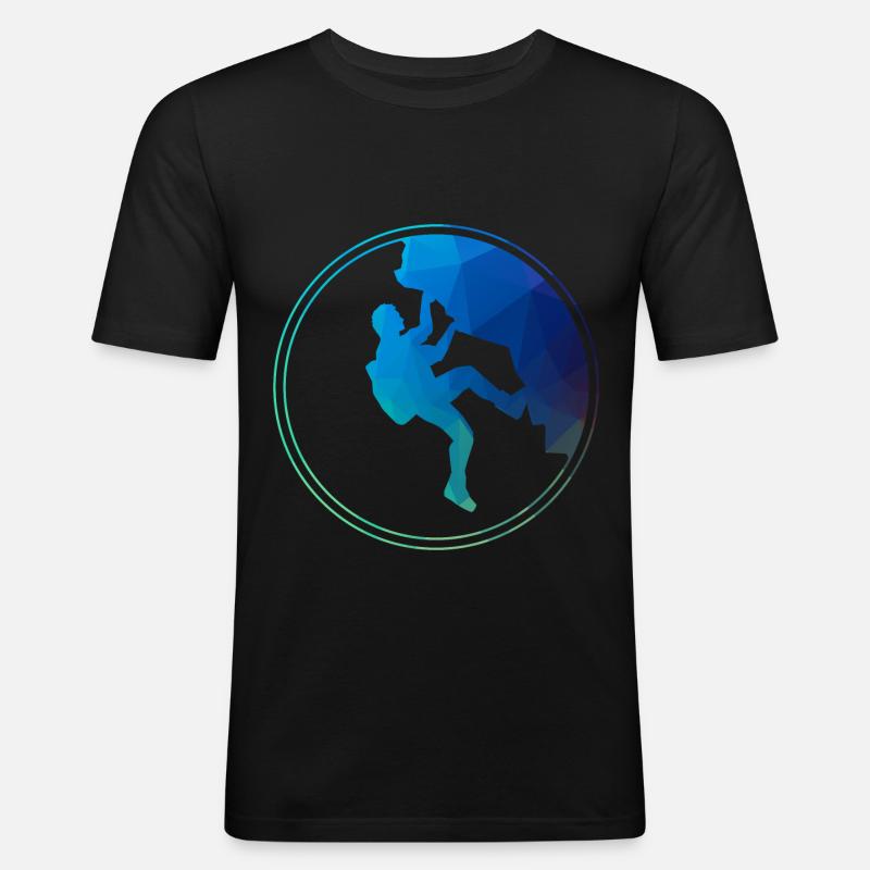 Klettern Kletterer - Männer Slim Fit T-Shirt - Schwarz