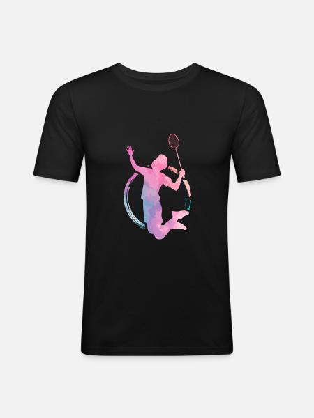 Badminton Hobby - Männer Slim Fit T-Shirt - Schwarz