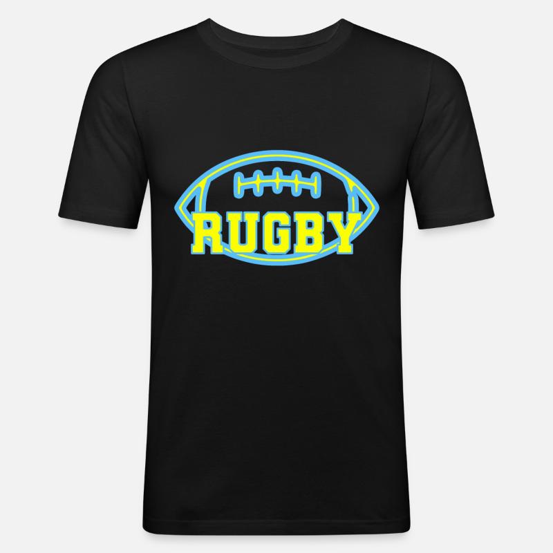 Rugby - Männer Slim Fit T-Shirt - Schwarz