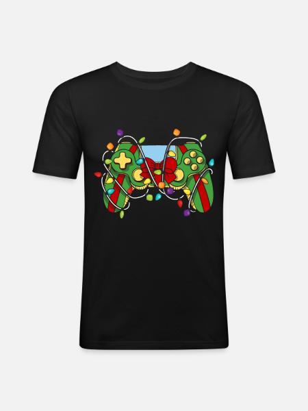 Christmas Gaming Controller - Men's Slim Fit T-Shirt - black