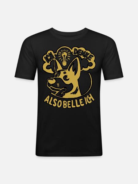 Bellen oder nicht bellen... - Männer Slim Fit T-Shirt - Schwarz