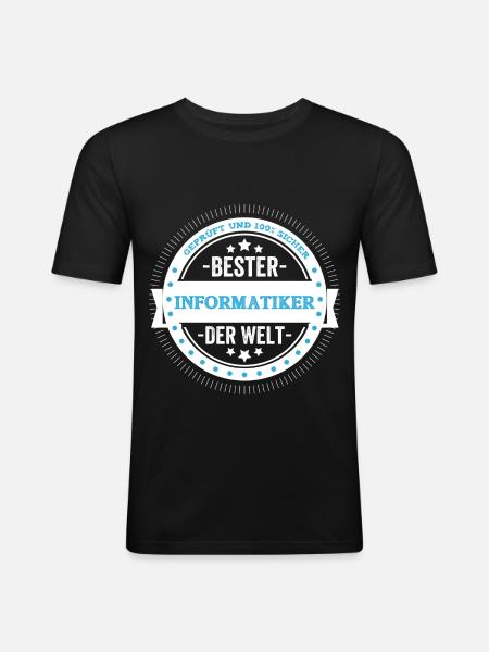 Geprüft und 100% sicher - Männer Slim Fit T-Shirt - Schwarz