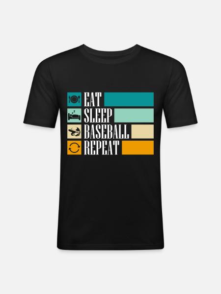 Baseballschläger Sport Hobby - Männer Slim Fit T-Shirt - Schwarz