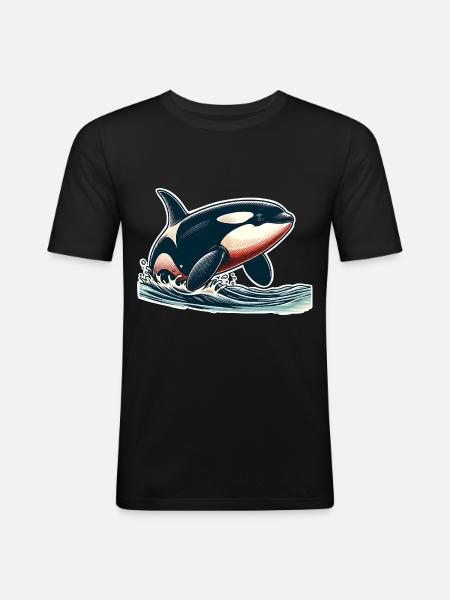 Orca Killer Whale - Men's Slim Fit T-Shirt - black