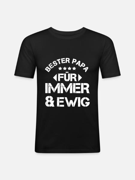 Bester Papa - Männer Slim Fit T-Shirt - Schwarz