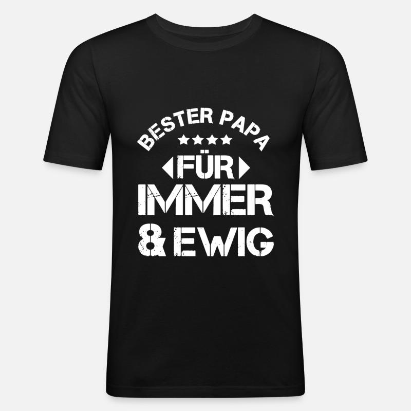 Bester Papa - Männer Slim Fit T-Shirt - Schwarz