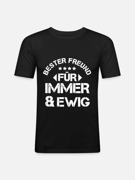 bester freund - Männer Slim Fit T-Shirt - Schwarz