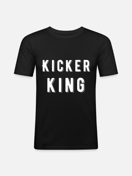 Tischkicker King - Männer Slim Fit T-Shirt - Schwarz