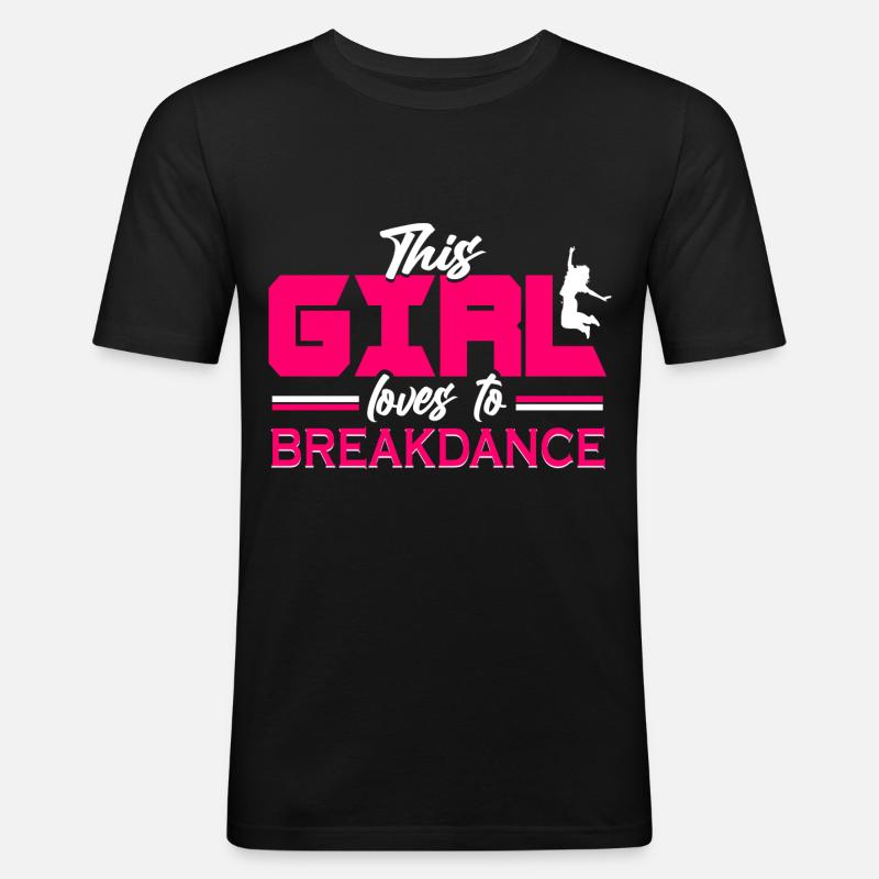 Breakdance Mädchen Breakdancer - Männer Slim Fit T-Shirt - Schwarz