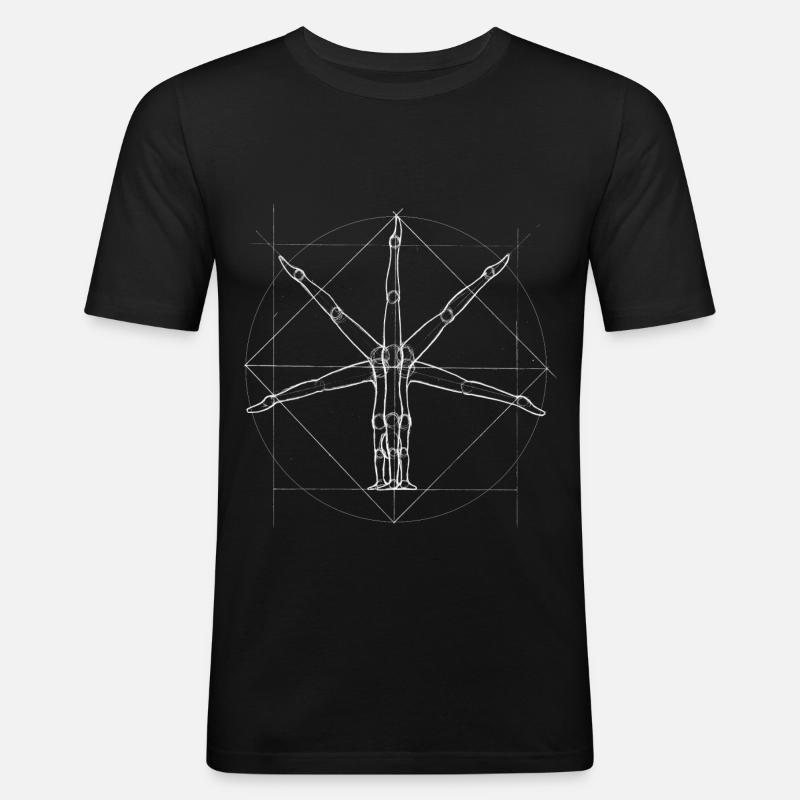 Akrobat virtuvianischer Mensch Handstand Geschenk - Männer Slim Fit T-Shirt - Schwarz