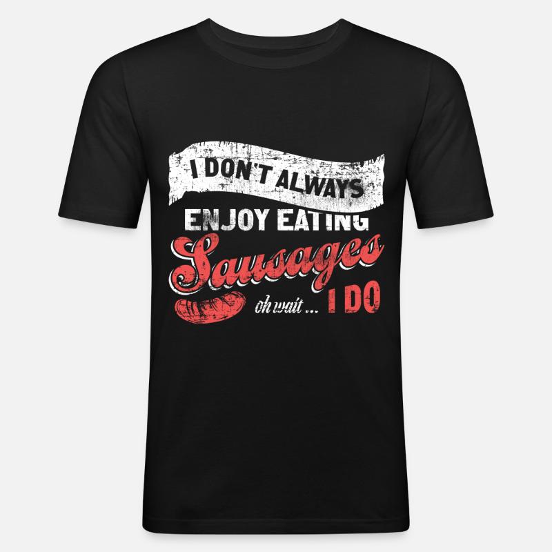 Würstchen Wurst - Männer Slim Fit T-Shirt - Schwarz