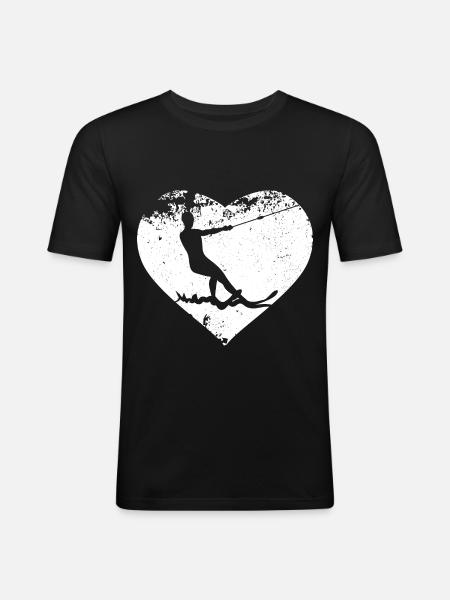 Water skiing Waterskiing Water skiers - Men's Slim Fit T-Shirt - black