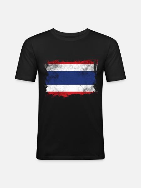 Thailand Flag - Men's Slim Fit T-Shirt - black