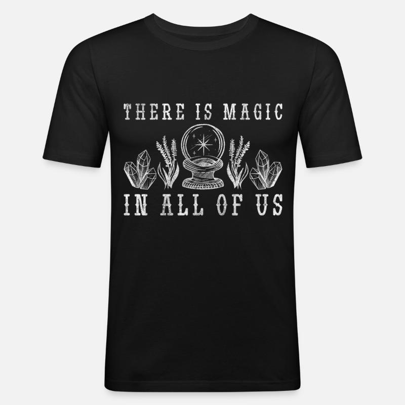 Signs, shapes, elements, moon phase - Men's Slim Fit T-Shirt - black