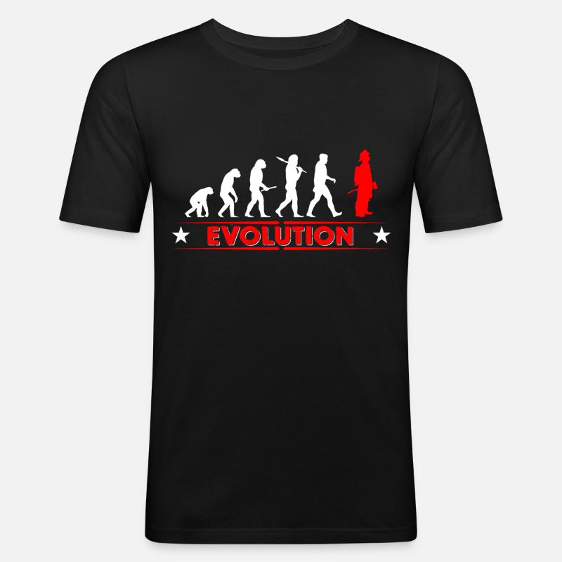 Fire evolution - red/white - Men's Slim Fit T-Shirt - black