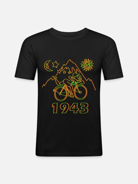 Lysergic acid diethylamide Albert Hoffmann - Men's Slim Fit T-Shirt - black