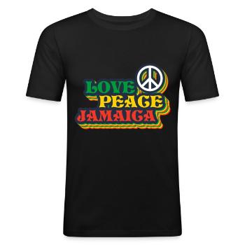 Jamaica Love Jamaica Holidays - T-shirt près du corps Homme - noir - Devant - Nik (191cm)