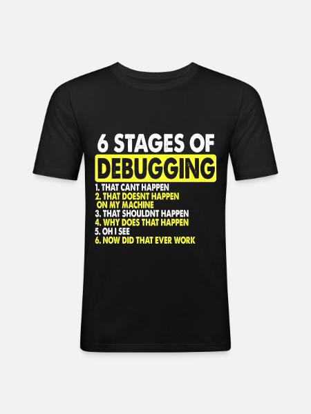 Debugging Informatik - Männer Slim Fit T-Shirt - Schwarz