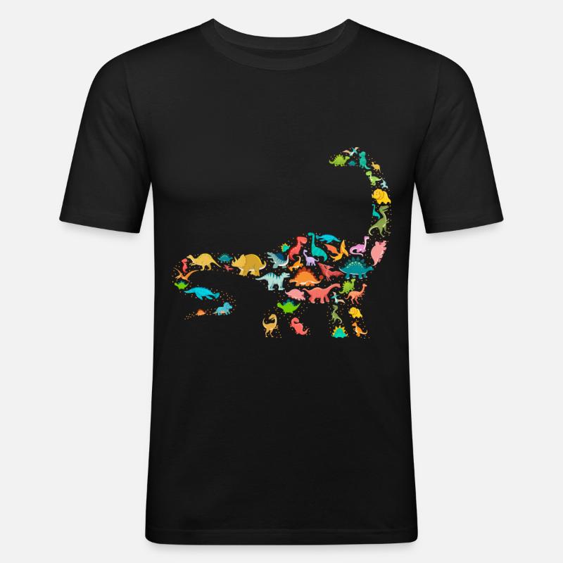 Brachiosaurus Dinosaur - Männer Slim Fit T-Shirt - Schwarz