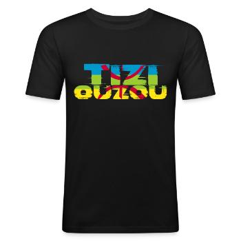 Tizi Ouzou - T-shirt près du corps Homme - noir - Devant - Nik (191cm)
