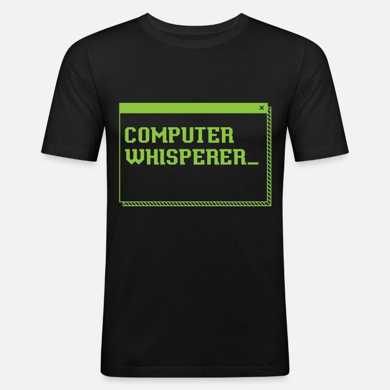 Computer Whisperer Information Technology - Männer Slim Fit T-Shirt - Schwarz