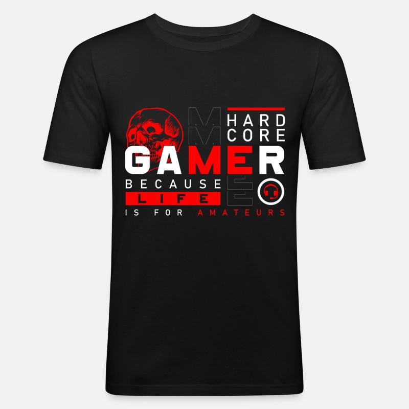 PC E-Sport Grafik - Männer Slim Fit T-Shirt - Schwarz