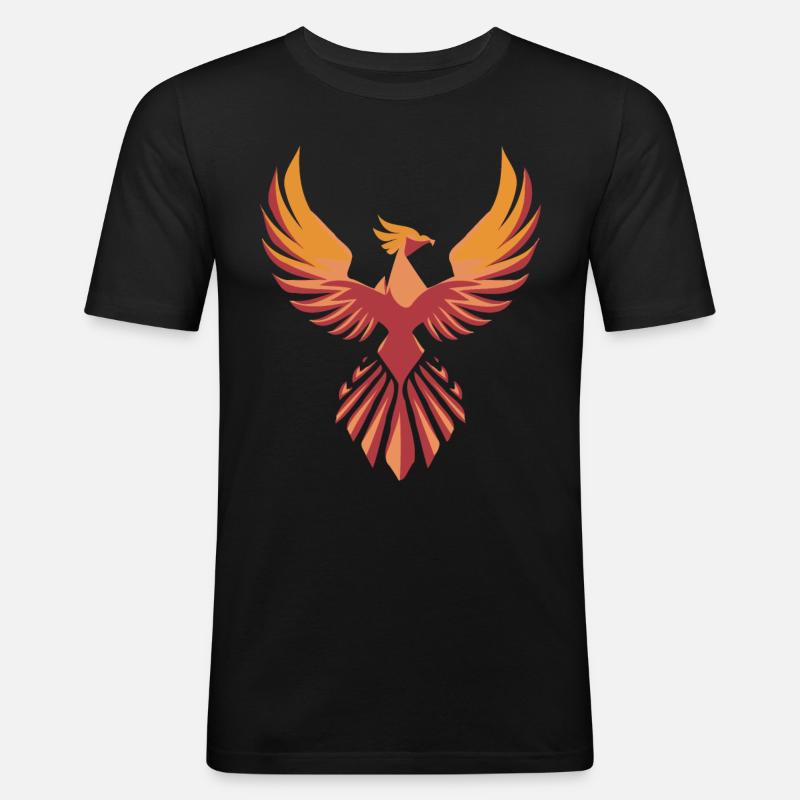 Stylized Phönix - Männer Slim Fit T-Shirt - Schwarz