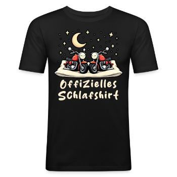 offizielles schlafshirt pärchen simson s51Moto - Männer Slim Fit T-Shirt - Schwarz - Vorne - Nik (191cm)